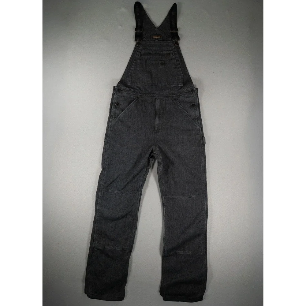 Patagonia Mens Iron Forge Hemp Canvas Double Knee Bib Overalls Charcoal Grey 31